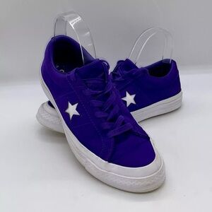 Converse Chuck Taylor All Star Low Top Purple Satin Sneakers Shoes Men 7 Wmn 5